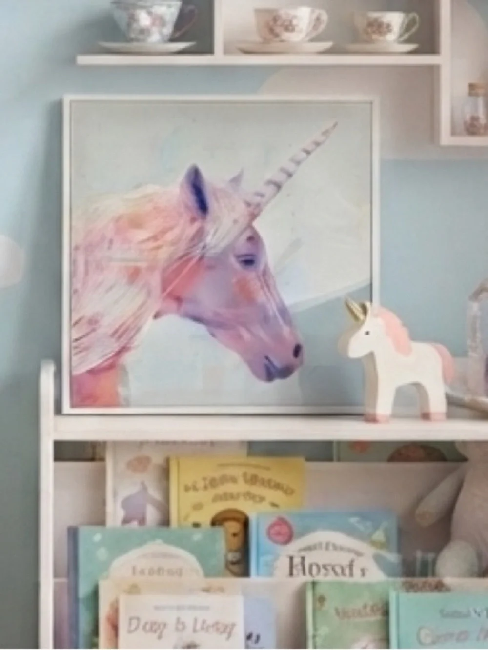 Unicorn Canvas Art with Pink and Purple Hues 12” x 12”